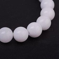 Natural White Jade(Dyed) Stretch Bracelets&nbsp;BJEW-JB02964
