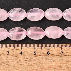 Natural Rose Quartz Flat Oval Bead Strands&nbsp;G-M206-28