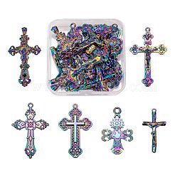 12Pcs 6 Style Rainbow Color Alloy Pendants&nbsp;FIND-LS0001-16MC