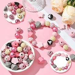 DIY Animal Cattle Theme Wooden Beaded Keychain Making Kits&nbsp;DIY-YW0008-69B