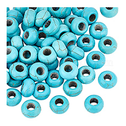 100Pcs Dyed Synthetic Turquoise European Beads&nbsp;SPDL-PH0001-03