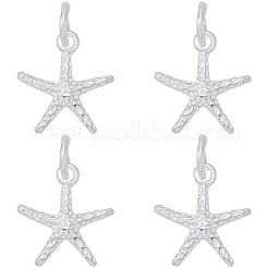 4Pcs 925 Sterling Silver Starfish Charms&nbsp;STER-BBC0008-39