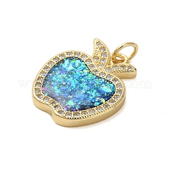 Brass Micro Pave Cubic Zirconia Pendants&nbsp;KK-K385-126G