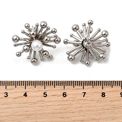 Brass Flower Stud Earrings&nbsp;EJEW-H171-05P