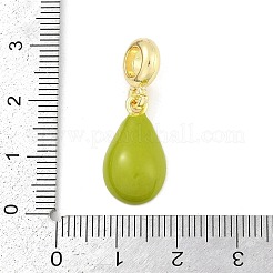 Brass Enamel Fruit European Dangle Charms&nbsp;KK-Z090-08G-09