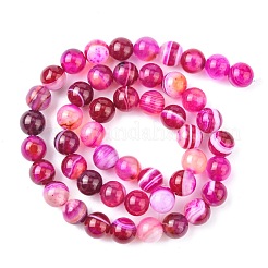 Natural Striped Agate/Banded Agate Bead Strands&nbsp;G-K166-13-8mm-03