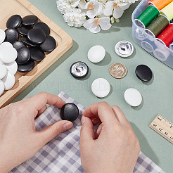 30Pcs 2 Colors 1-Hole PU Leather Shank Buttons&nbsp;BUTT-NB0001-91