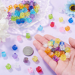 100Pcs UV Plating Transparent Acrylic European Beads&nbsp;TACR-TA0001-93A