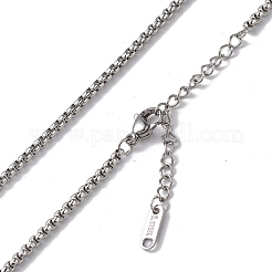 Non-Tarnish 304 Stainless Steel Box Chain Necklace for Men Women&nbsp;NJEW-K245-020B