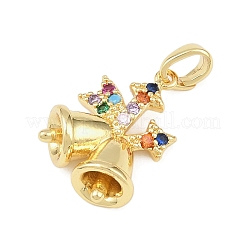 Christmas Brass Micro Pave Cubic Zirconia Pendants&nbsp;KK-H518-03A-G