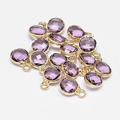 Glass Flat Round Charm&nbsp;KK-L091-M
