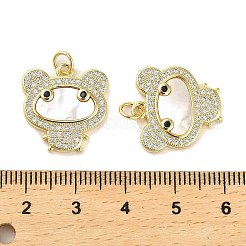 Brass Micro Pave Clear Cubic Zirconia Pendants&nbsp;KK-K365-22G