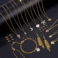 DIY Brass & Stainless Steel Chain Bracelets/ Necklaces Making Kits&nbsp;DIY-GA0008-16