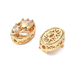 Brass Micro Pave Cubic Zirconia Beads&nbsp;KK-A259-06G