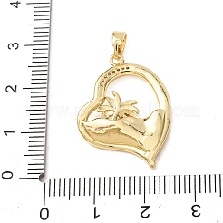 Brass Micro Pave Clear Cubic Zirconia Pendants&nbsp;CU-CBA8A7D-02G-C