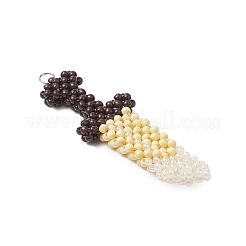 Glass Seed Beaded Broadsword Shape Pendants&nbsp;PALLOY-MZ00543