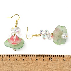 Lotus Glass Dangle Earrings&nbsp;EJEW-TA00812