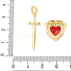 Brass Micro Pave Cubic Zirconia Pendant Sets&nbsp;KK-S507-18G