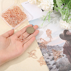 5 Styles Butterfly Zinc Alloy Open Back Bezel Pendants&nbsp;FIND-CA0009-52RG