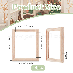 10Pcs Rectangle Birch Wood Photo Frame&nbsp;AJEW-OC0013-34