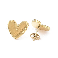 Ion Plating(IP) 304 Stainless Steel Heart Stud Earrings for Women&nbsp;EJEW-I285-09G