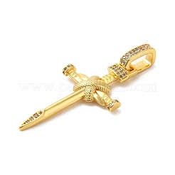 Rack Plating Brass Micro Pave Clear Cubic Zirconia Pendants&nbsp;KK-G488-09G