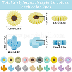40Pcs 20 Styles Food Grade Eco-Friendly Focal Silicone Beads&nbsp;SIL-SC0002-15