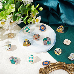 14Pcs 7 Style 1-Hole Zinc Alloy Enamel Shank Buttons&nbsp;BUTT-PH0001-18