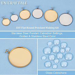 DIY Flat Round Pendant Making Kit&nbsp;DIY-UN0004-84