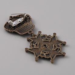 Crown & Cross Zinc Alloy Pendant Lapel Pin&nbsp;JEWB-WH0028-05B