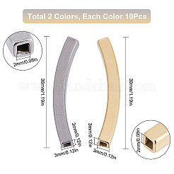 20Pcs 2 Colors 304 Stainless Steel Tube Beads&nbsp;STAS-SC0004-16