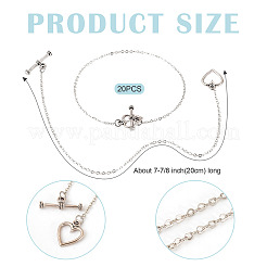 Brass Heart Link Chain Bracelets&nbsp;BJEW-TAC0027