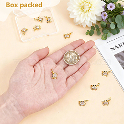 10Pcs Brass Micro Pave Clear Cubic Zirconia Pendants&nbsp;ZIRC-BC0001-36
