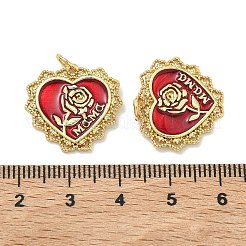 Mother's Day Brass Enamel Pendants&nbsp;KK-G555-15G-01