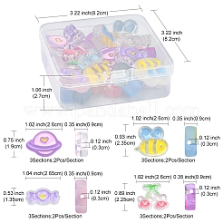 24Pcs 12 Style Transparent Acrylic Beads&nbsp;MACR-FS0001-17
