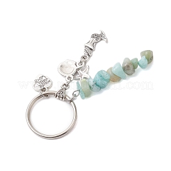 Alloy with Flower Amazonite Marine Theme Keychain&nbsp;KEYC-JKC00848-02