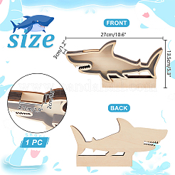 Shark Shape Wood Display Box&nbsp;DIY-WH0430-991