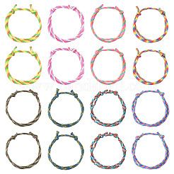 32Pcs 8 Styles Polyester & Spandex Cord Braided Bead Bracelets&nbsp;BJEW-TAC0066