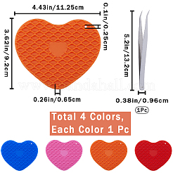 4Pcs 4 Colors Silicone Hot Resistant Cup Mats&nbsp;AJEW-GF0008-28A