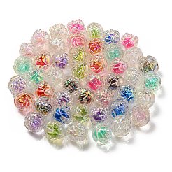 UV Plating Rainbow Iridescent Acrylic Beads&nbsp;X-OACR-P010-20
