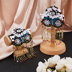 2Pcs Shaoxing Opera Costume Plastic Rhineston Brooches&nbsp;JEWB-FH0001-81