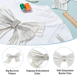 Big Bowknot Decorative Organza Embroidered Collar Trim&nbsp;AJEW-WH0518-41A
