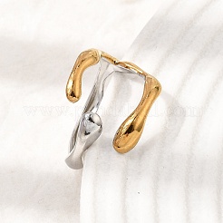 Irregular 304 Stainless Steel Cuff Open Rings for Women&nbsp;SA-CBA7062-13GP