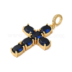Rack Plating Brass Micro Pave Cubic Zirconia Pendants&nbsp;KK-P279-29G