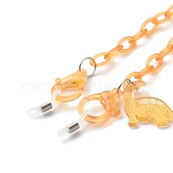 Acrylic Dinosaur Pendant with Curb Chain Eyeglasses Chains&nbsp;AJEW-EH00375