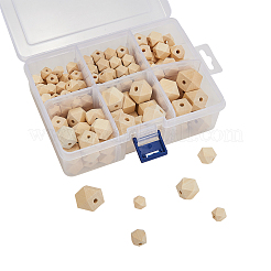Faceted Unfinished Wood Beads&nbsp;WOOD-CJ0001-07