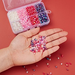 8 Style Bicone AB Color Plated Eco-Friendly Transparent Acrylic Beads&nbsp;TACR-YW0001-37A