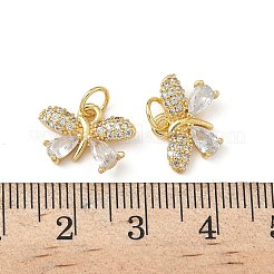 Brass Micro Pave Cubic Zirconia Charms&nbsp;KK-L243-06G-01