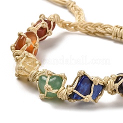 Chakra Natural Gemstone Braided Bead Bracelets&nbsp;BJEW-G682-01