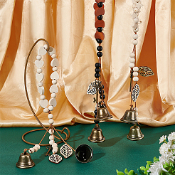 3Pcs Wood Beads Pendant Decoration&nbsp;HJEW-OC00084